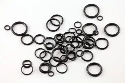 An assortment of O-rings in various sizes